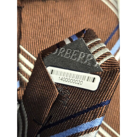 Burberry London 100% Italian Silk Textured Stripe Men's Necktie Italy - Picture 11 of 11